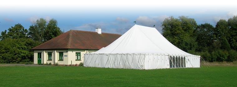 the hall with a large marquee attached